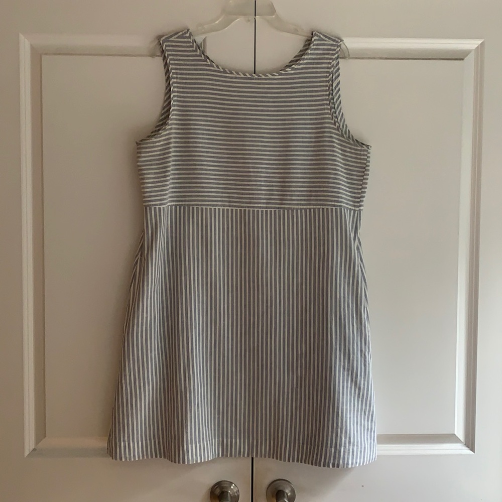 Eileen Fisher hemp/org cotton stripe shift dress